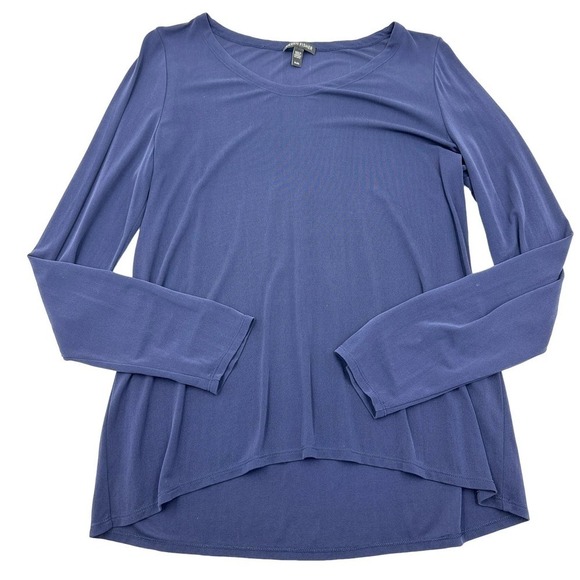 Eileen Fisher Crewneck Silk Long Sleeve Blouse Size Medium - Picture 4 of 11